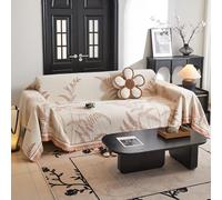 VanderHOME Grand Plaid et Couvre-lit en Chenille, Protege Canape, Lavable Jeté de canapé, Jete de canape avec Franges Délicates 180 * 280cm-Orange