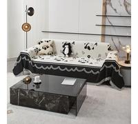 VanderHOME Grand Plaid et Couvre-lit en Chenille, Protege Canape, Lavable Jeté de canapé, Jete de canape avec Franges Délicates 180 * 320cm-Noir 1