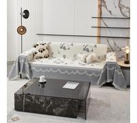 VanderHOME Grand Plaid et Couvre-lit en Chenille, Protege Canape, Lavable Jeté de canapé, Jete de canape avec Franges Délicates 180 * 200cm-Gris Clair