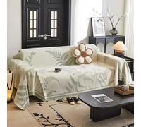 VanderHOME Grand Plaid et Couvre-lit en Chenille, Protege Canape, Lavable Jeté de canapé, Jete de canape avec Franges Délicates 180 * 360cm-Vert