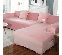 VanderHOME Housse Canapé d'angle Extensible, Super Douce en Polyester pour Chien ou Animal Domestique Minimaliste Moderne Protection Canapé d'angle (Rose)