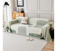 VanderHOME Housse de canapé Art Abstrait,Multifonction Jeté de Canapé Grande Taille, Réversible Couvre Canapé Jete de Canape Polyvalente 180 * 180cm-Vert