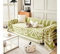 VanderHOME Housse de canapé Bohémien, Jete de Canape Réversible, Housse de lit, canapé, Housse pour Meubles de canapé, Convient aux Enfants, Chiens, Chats 180 * 230cm-Vert