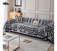 VanderHOME Housse de canapé Bohémien, Jete de Canape Réversible, Housse de lit, canapé, Housse pour Meubles de canapé, Convient aux Enfants, Chiens, Chats 180 * 130cm-Gris Clair