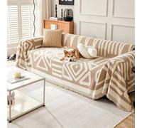 VanderHOME Housse de canapé Bohémien, Jete de Canape Réversible, Housse de lit, canapé, Housse pour Meubles de canapé, Convient aux Enfants, Chiens, Chats 180 * 300cm-Cari Clair