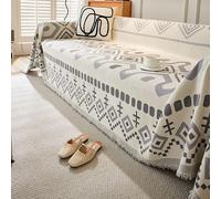VanderHOME Housse de canapé Douce et Lavable en Machine Grand Plaid et Couvre-lit en Chenille, Protege Canape, Jete de canape avec Franges Délicates Housse Protection canapé 180 * 230cm-Gris