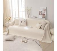 VanderHOME Housse de Canapé en Lin 1/2/3/4 Places, Couverture Canape Respirante Et Confortable, Jeté de Canapé Antidérapant, Housse de Canape Câline 180 * 130cm-Beige