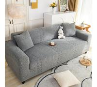 VanderHOME Housse de canapé Extensible 3 Places,Housse Protection Canapé Minimaliste Moderne Jacquard, Moderne Antidérapante Protege Canape Chien, Antisalissure, Lavable (3 Places, Gris foncé)