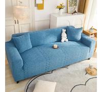 VanderHOME Housse de canapé Extensible 4 Places,Housse Protection Canapé Minimaliste Moderne Jacquard, Moderne Antidérapante Protege Canape Chien, Antisalissure, Lavable (4 Places, Bleu lac)