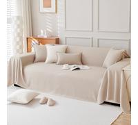 VanderHOME Housse de Canapé Imperméable,Résistant Aux Éclaboussures, Protection Canapé Imperméable Animaux, Résistant Aux Rayures pour Protéger Le Canapé 180 * 300cm-Thé au Lait