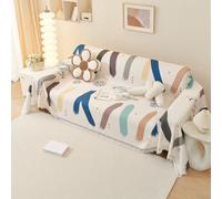 VanderHOME Housse de Canapé Premium avec Glands,Respirante, Décoratifs Jeté de lit ou Jeté de canapé Doux et Confortable Couvre Canapé de canapé Chambre Salon 180 * 180cm-Arc-en-ciel