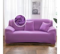 VanderHOME Housse de canapé - Protection Totale Élastique Couleur Unie Résistant, Moderne Couvre Canapé 2 Places, Protection Canape (2 siège, Violet Clair)