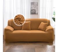 VanderHOME Housse de canapé - Protection Totale Élastique Couleur Unie Résistant, Moderne Couvre Canapé 4 Places, Protection Canape (4 siège, Camel)