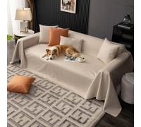 VanderHOME Housse Imperméable Canapé, Plaid Imperméable，Entretien sans Lavagedesign Minimaliste en Couleurs Unies，Antidérapante, Protection Canape Chat Anti Griffe 210 * 300cm-Beige