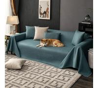 VanderHOME Housse Imperméable Canapé, Plaid Imperméable，Entretien sans Lavagedesign Minimaliste en Couleurs Unies，Antidérapante, Protection Canape Chat Anti Griffe 210 * 230cm-Vert foncé
