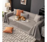 VanderHOME Housse Imperméable Canapé, Plaid Imperméable，Entretien sans Lavagedesign Minimaliste en Couleurs Unies，Antidérapante, Protection Canape Chat Anti Griffe 210 * 90cm-Gris Clair