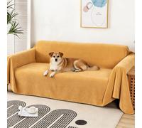 VanderHOME Imperméable Housse de canapé Extensible Serviette de canapéAnti-poussière Canapé Couverture Lavable Protège Canapé Canapé Serviette pour Domestiques Animaux Enfants 180 * 380cm-Jaune