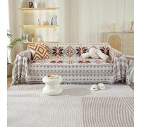 VanderHOME Multifonction Jeté de Canapé Grande Taille, Réversible Couvre Canapé Jete de Canape Polyvalente,Grande Couverture avec Frange délicate 180 * 130cm-Érable Orange