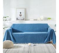 VanderHOME Multifonctionnel Plaid Couverture de canapé Grande Taille Décoratifs Jeté de lit ou Jeté de canapé Doux et Confortable Couvre Canapé de canapé Chambre Salon 180 * 180cm Bleu
