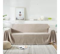 VanderHOME Multifonctionnel Plaid Couverture de canapé Grande Taille Décoratifs Jeté de lit ou Jeté de canapé Doux et Confortable Couvre Canapé de canapé Chambre Salon 180 * 380cm Couleur Kaki