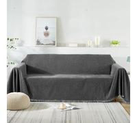 VanderHOME Multifonctionnel Plaid Couverture de canapé Grande Taille Décoratifs Jeté de lit ou Jeté de canapé Doux et Confortable Couvre Canapé de canapé Chambre Salon 180 * 130cm Gris foncé