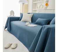 VanderHOME Multifonctionnel Pure Couleur Jeté de lit ou Jeté de canapé 1/2 / 3 Places Grande Taille Décoratifs Couverture de canapé Doux et Confortable Couvre Canapé Chambre Salon 190 * 130cm Bleu