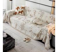VanderHOME Plaid Canape Jete de Canape Grande Taille, Multifonctionnel Plaid Jeté De Lit,Protection Canapé, Couverture Canapé Réversible De Style Classique 180 * 380cm-Kaki
