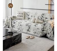 VanderHOME Plaid Canape Jete de Canape Grande Taille, Multifonctionnel Plaid Jeté De Lit,Protection Canapé, Couverture Canapé Réversible De Style Classique 180 * 230cm-Noir