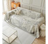 VanderHOME Super Soft Housse de Canapé Plaid Canape Grande Taille Chenille Jete de Canape avec Frange, Jeté de lit ou Réversible Jeté de canapé 180 * 150cm-Grau