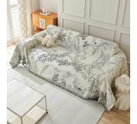 VanderHOME Super Soft Housse de Canapé Plaid Canape Grande Taille Chenille Jete de Canape avec Frange, Jeté de lit ou Réversible Jeté de canapé 180 * 420cm-Noir