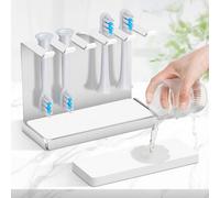 Vandicka Porte-brosse à dents en acier inoxydable pour 5 têtes de brosse à dents électriques avec absorption d'eau pour Oral B, iO, Philips, etc. | Support de tête de brosse à dents - Argenté
