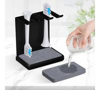Vandicka Support de Brosse à Dents en Acier Inoxydable | pour 3 têtes de brosse à dents électriques avec absorption d'eau pour Oral B, iO, Philips, etc.