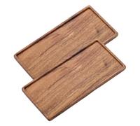 Vandroop Lot de 2 plateaux de service en bois, petits plateaux décoratifs pour fêtes, apéritifs, thé, café et fromage, fabriqués à la main