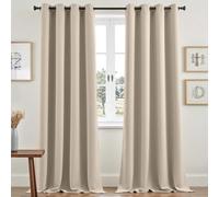 Vangao Rideau Occultant à Oeillets Thermiques 140Lx260H cm Lot de 2, Beige | Rideau Salon Chambre Opaque Anti Chaleur Thermiques pour Maison Boheme Moderne, Rideaux 260 cm Hauteur Intérieurs Decoration