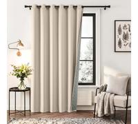 Vangao Rideau Occultant Thermiques de Porte 200Lx260H cm Lot de 1 Beige | Rideau anti Chaleur Salon Fenetre Chambre Placard, Rideaux Opaque avec Oeillets 260 cm Hauteur Moderne anti uv Intérieurs