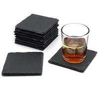 VanGogh Dessous de verre carrés en ardoise 10 x 10 cm, Bois dense, 4 pièces