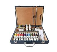 Vangogh Oil Colour Starter Box XL - 12x40 ml Tubes & Accessoires - Boîtier en bois durable - Idéal pour les débutants et les professionnels - Haute pigmentation et résistance à la lumière