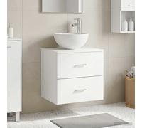 vidaXL Vanité de lavabo Mural Chêne fumé 49,5 x 41 x 64,5 cm, Organisation de Salle de Bain, Meuble Moderne avec lavabo, Rangement Gain de Place, Design Mural, Bois conçu pour l'efficacité