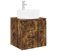Vanité de lavabo mural Chêne fumé 49,5 x 44,5 x 65 cm