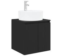 Vanité de lavabo mural Noir 49,5 x 44,5 x 65 cm