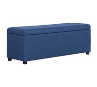Vanitopaz Banc avec compartiment de rangement, 116 cm, bleu, rembourrage en polyester, banc avec couvercle, pour couloir, salon, chambre à coucher, chambre d'enfant, espace de rangement et ordonné