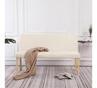 Vanitopaz Banc de 139,5 cm blanc crème avec housse en polyester, cadre en bois de pin, rembourrage pour couloir, couloir, chambre à coucher, salon, coffre de rangement avec couvercle et coussin