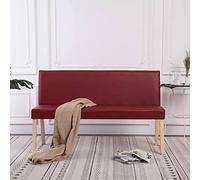 Vanitopaz Banc de 139,5 cm en cuir synthétique bordeaux avec cadre en pin massif, rembourrage, espace de rangement et couvercle, idéal pour couloir, couloir, chambre à coucher, salon, peu encombrant