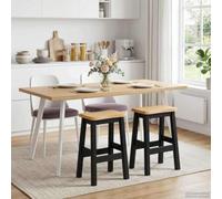 Vanitopaz Ekai Lot de 2 tabourets de bar hauts avec dossier, repose-pieds, pivotants et réglables en hauteur pour cuisine, comptoir, bistro, salon, design vintage moderne Noir 40 x 29 x 63 cm