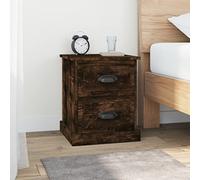 Vanitopaz Table de chevet en chêne fumé - 39 x 39 x 47,5 cm - Avec 2 tiroirs de rangement - Table d'appoint pour chambre à coucher, salon, chambre d'enfant - Organiseur peu encombrant - Moderne