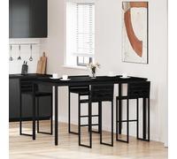 Vanitopaz Table mange-debout rectangulaire en bois - 180 x 90 x 105 cm - Avec cadre en métal - Stable et moderne - Peu encombrant - Pour cuisine, salle à manger, famille et invités
