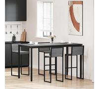 Vanitopaz Table mange-debout rectangulaire en bois avec cadre en métal noir 180 x 90 x 105 cm Table de cuisine table de salle à manger moderne peu encombrante robuste polyvalente pour la famille et