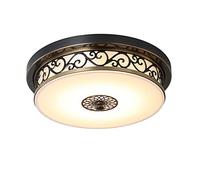 VanMe 36W LED Rétro Plafonnier Rond Antique Design Classique en Métal Verre Abat-jour Vintage Plafond lamp pour Salon Cuisine Chambre Couloir Salle de Bain Étude Balcon Salle à manger Lampes ∅50cm
