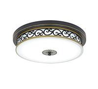 VanMe 36W LED Rétro Plafonnier Rond Antique Design Classique en Métal Verre Abat-jour Vintage Plafond lamp pour Salon Cuisine Chambre Couloir Salle de Bain Étude Balcon Salle à manger Lampes ∅50cm
