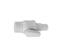 Vanne 1/4 de tour 1-1/2 - Diam 32/38 mm pour tuyau flottant de piscine - Blanc